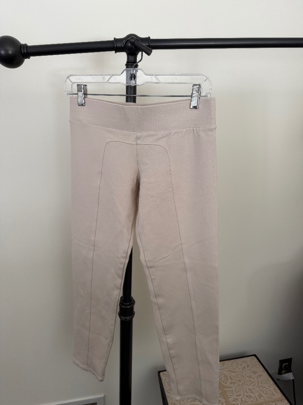 Zara Basic Beige Cream Skinny Pintuck Front Seam Ankle Pants